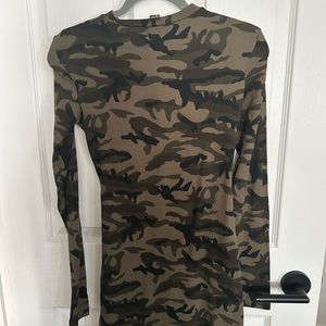 Army print bodycon dress